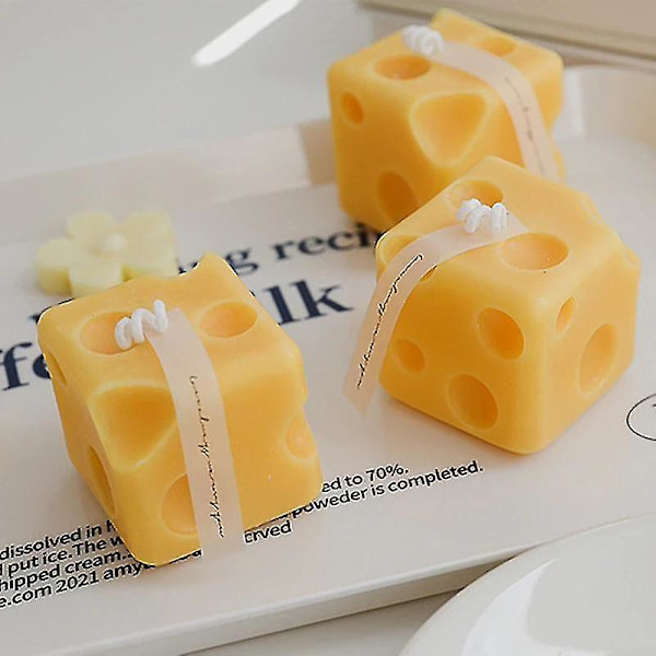 1 Piece Handmade Cheese Candle Triangle Square Scented Candle Bean Wax Scented Candle Creative Home