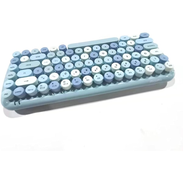 Mini Wireless Keyboard 2.4g Usb Keyboard And Mouse Set, Round Keycap, Multi-color Cute Girly Keyboard... (blue)