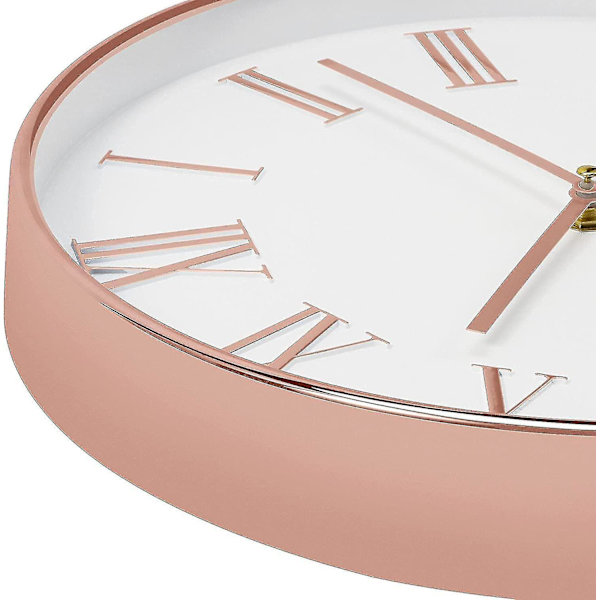 Wall Clock 12-inch Silent Non-ticking Wall Clock pink