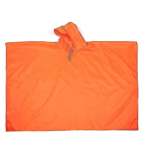Hooded Rain Poncho Waterproof Raincoat orange