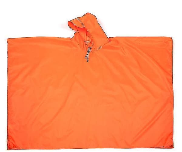 Hooded Rain Poncho Waterproof Raincoat orange