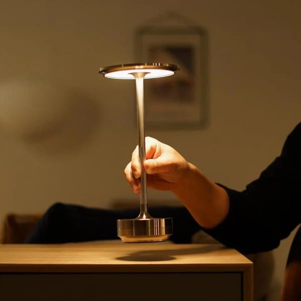 Cordless Table Lamp - Dimmable & Rechargeable Waterproof Desk Light Gold