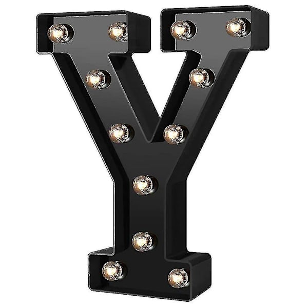 Nydesignet LED Bogstav Lys 26 Alfabet Sorte Dekorative Marquee Lamper Til Bryllupsfest Y