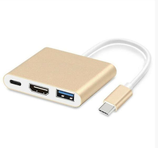 Usb-c Multiport Adapter til Usb 3.0, 4k Hdmi og Usb-c 3.1 Dockingstation gold