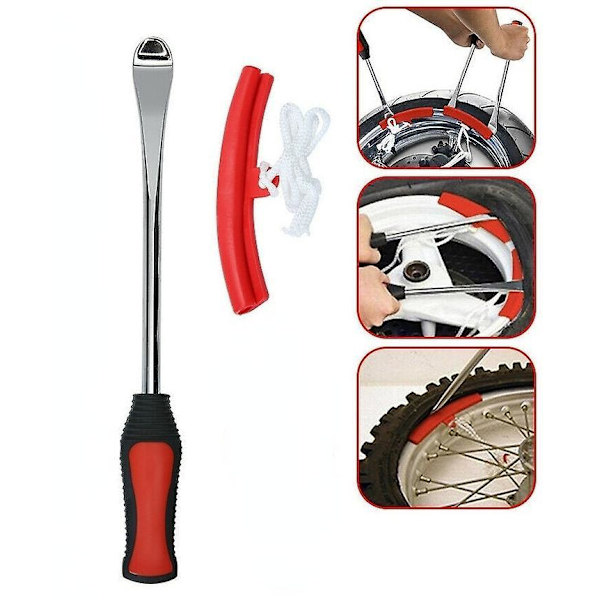Tire Changing Lever Tools Motorcycle Bicycle Tire Changing Levers Rim Protector Auto Spoon Tire Kit 1crowbarand1protective cover