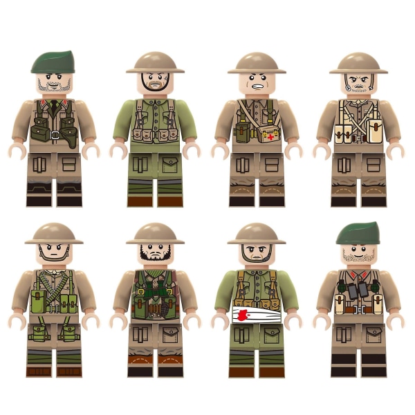 Military Building Block Minifigure Soldier Soldier Doll Model Doll Building Block 8pcs
