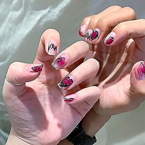 Extra Long Press On Nails, Coffin Fake Nails,  Glossy Acrylic Nails, Artificial Glue On Nails For Women And Girls 24pcs Short Squoval