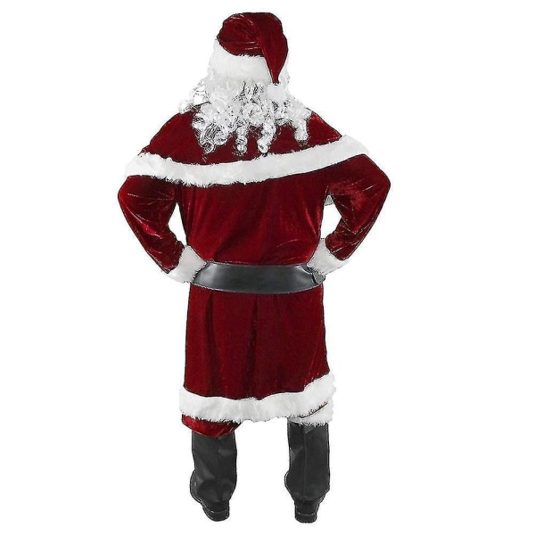 Santa Claus Costume For Men Christmas Party Cosplay For Adults Red Deluxe Velvet Santa Claus Suit Xx