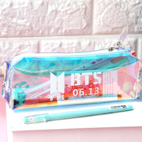 Bts Pencil Case, Large Capacity, Laser Pencil Case B