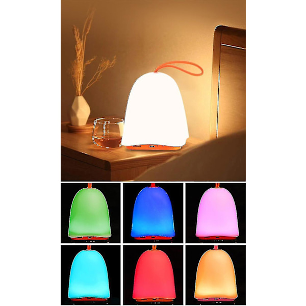 Led Night Light Smart Speaker Portable Wireless Bluetooth Touch Control Speaker Orange