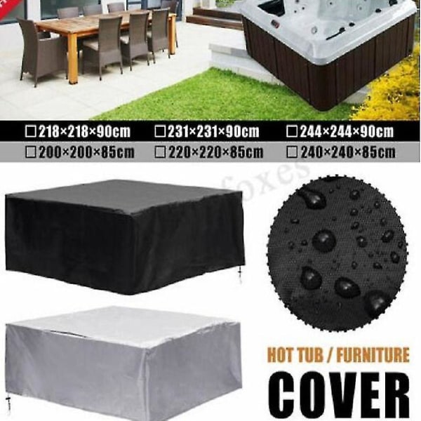 Square Hot Tub Cover - Waterproof Outdoor Spa Hard Cover Protec 244*244*90CM