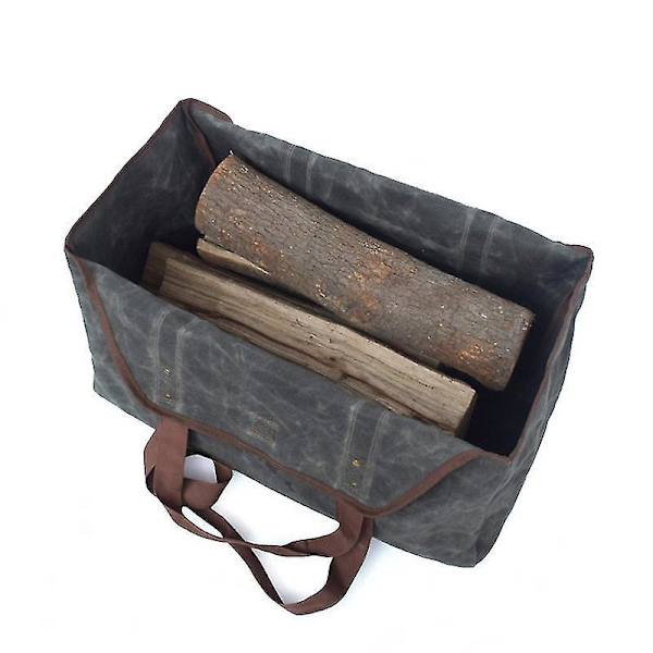 Waxed Canvas Log Carrier Tote Bag, Extra Large Durable Firewood