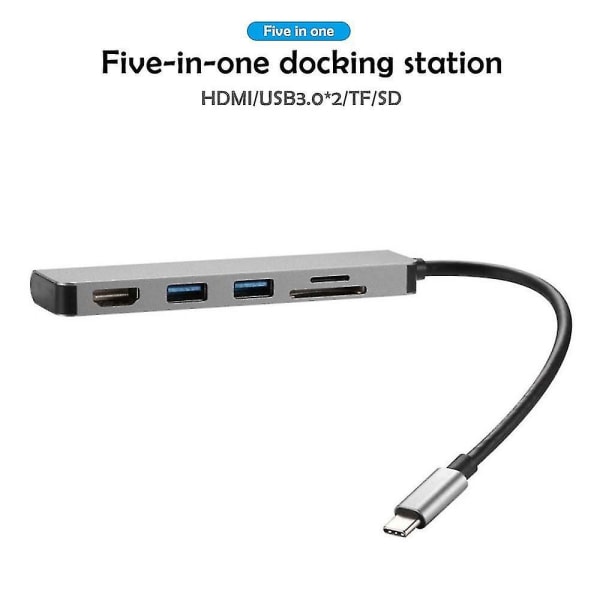 Type C To Hdmi Usb 3.0 Tf Sd Card Reader Adapter Docking Station For Pc Lap