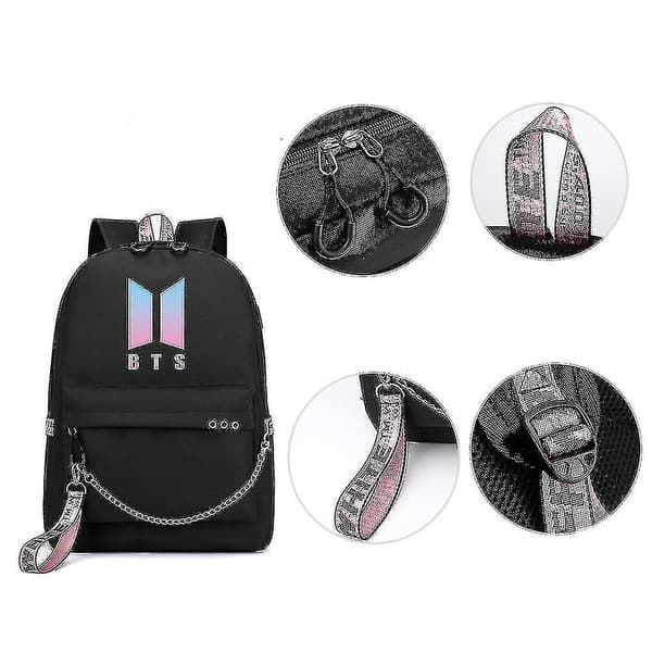 Bts Backpack Cute Usb Charging School Bag