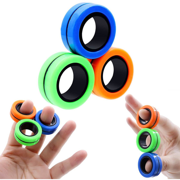 Funny Fidget Spinner Magnetic Bracelet Ring Unzip Toy Magic Ring Props Tools Anti Stress Figet Toys Stress Child Toys Relief Blue