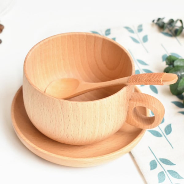 Good Carved Beautiful Coffee Cup Wood Natural Food-grade Milk Cup For Home 3