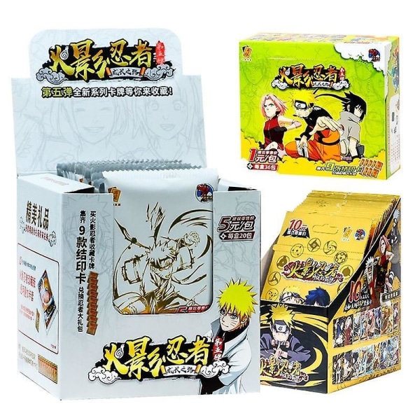 Naruto Playing Cards Japanese Cartoon Schoolmaster Series Ssp Card Uchiha Sasuke Ninja War R Children's Toys A 18PACK 90PCS