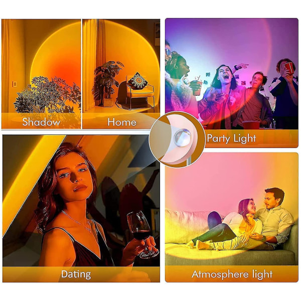 Sunset Projection Lamp Led Ambient Light Selfie Photography For Bedroom Birthday Party Decor Moon