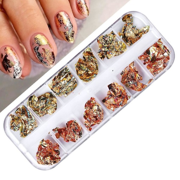 Imitation Golden Leaf Flakes Copper Flakes For Gliding Nail Arts Crafts Diy 2