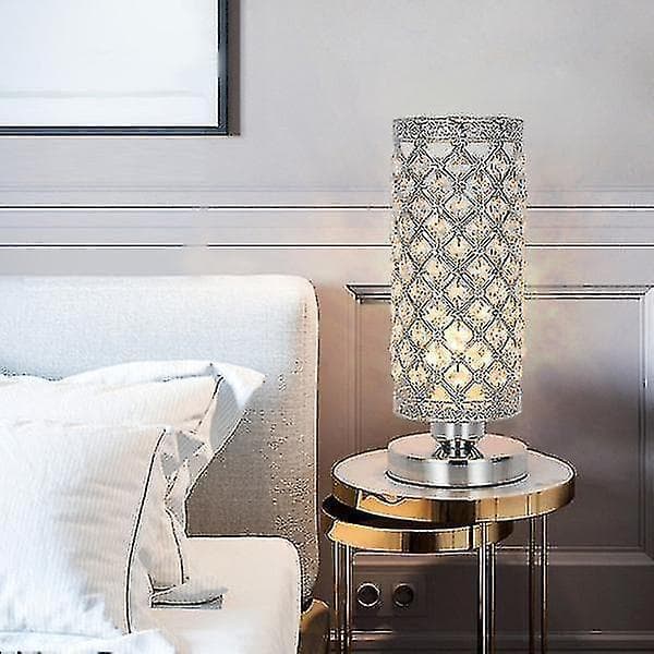 Night Lights Ambient Lighting Modern Crystal Table Lamp Sliver Bedside Desk Lamp