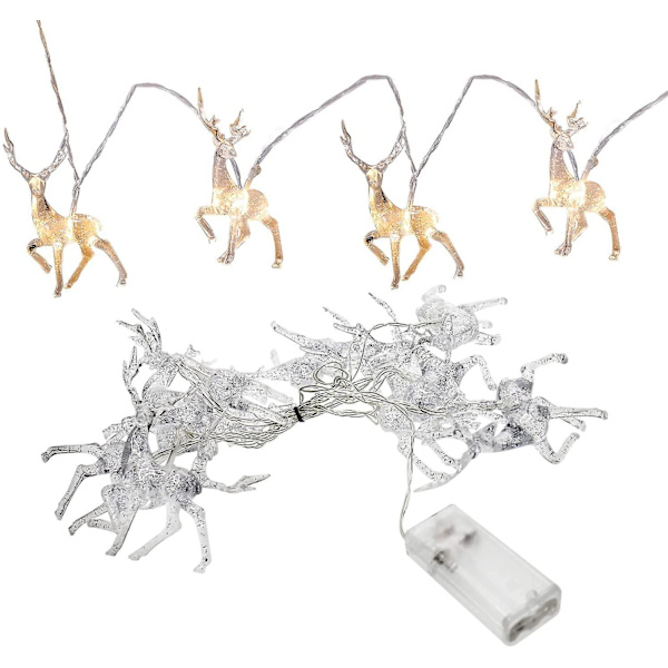 Led String Lights, Diamond Fairy Deer 10 Led 6.5ft Battery Operated Holiday String Lights For Christmas New Year Party Decor,dress Up Your Home,porch