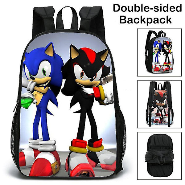 Double-sided schoolbag Sonic double-sided schoolbag primary and secondary school students sonic backpack color-2