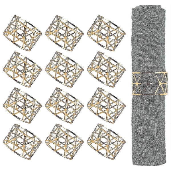 Napkin Rings,12pcs Gold Napkin Rings, Napkin Ring Holders For Dining