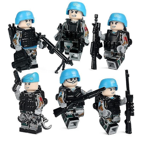 Peacekeeping Forces Small Particles Diy Children Assembled Building Blocks 6pcs