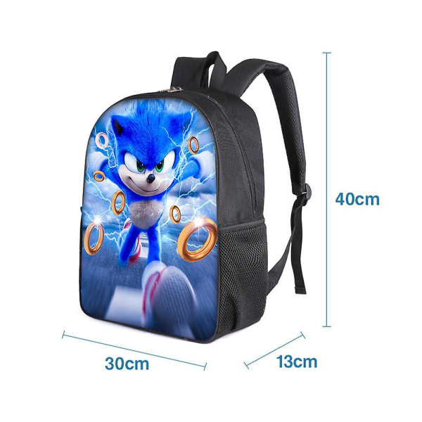 Sonic The Hedgehog 3D Ryggsäck Studenter Böcker Seriefigur Ryggsäck Skolväska Pojkar Present D