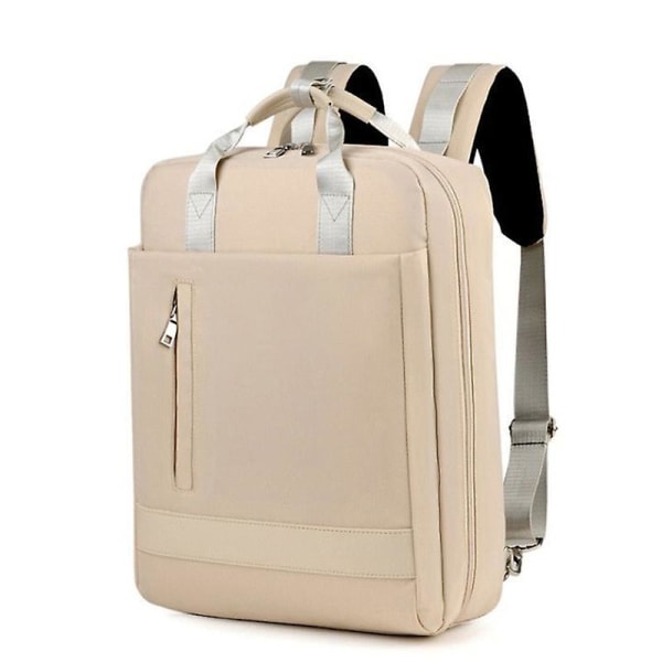 Durable Laptop Backpack Portable College Anti-theft School Computer Storage Bag Beige