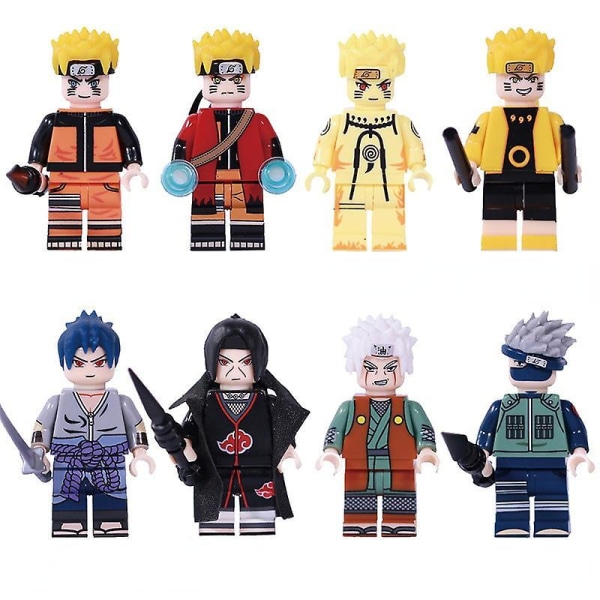 Venalisa 8pcs Naruto Series Kakashi Jiraiya Jigsaw Puzzle Assembled Building Block Minifigure