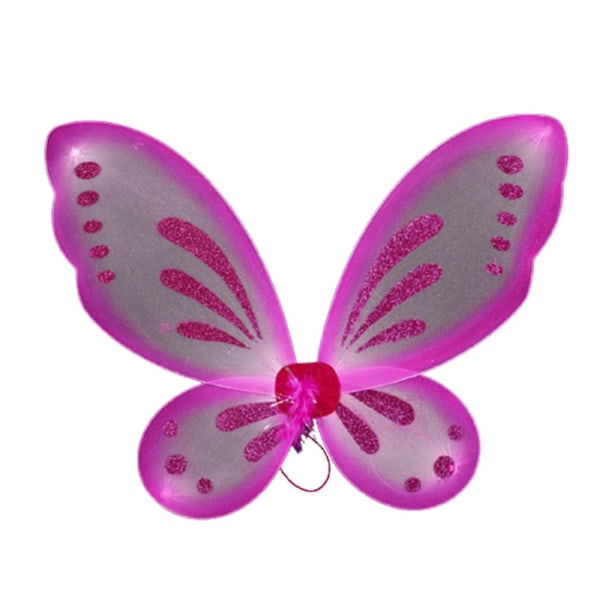 Fairy Genie Wings Costume Toddler Dress Up Butterfly Shaped Wings With Elastic String For Girls Rose Red