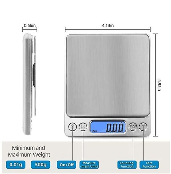 LCD Digital Scales 500g Mini Electronic Grams Weight Balance Scale