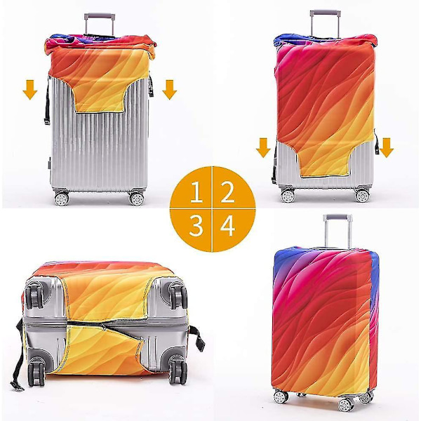 Bagageovertræk Vaskbart Kuffertbeskyttelsescover Anti-ridse Kuffertcover Passer til 18-32 Tommer Bagage (farve Stribe, S) XL