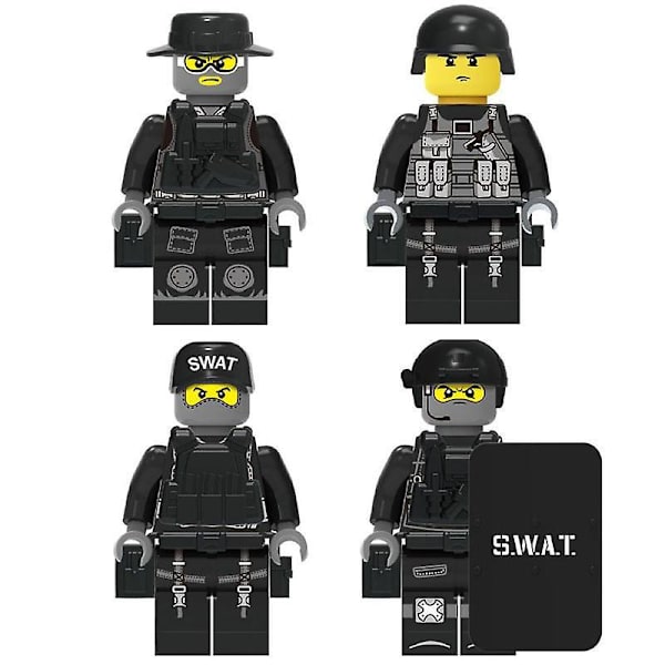 22 Pieces Of Military Police Building Blocks Minifigure Diy Small Particles Assembled Doll Ornaments Boys Educational Toys