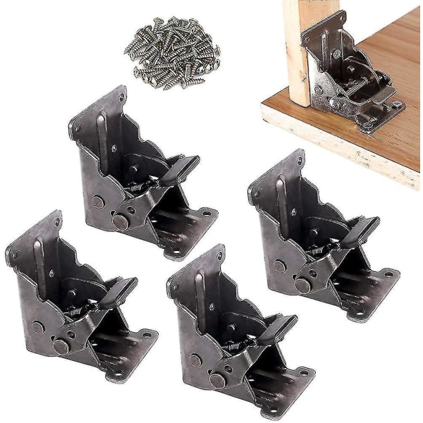 4 Pack Folding Brackets Lock Extension Support Bracket Foldable Self Lock Hinges