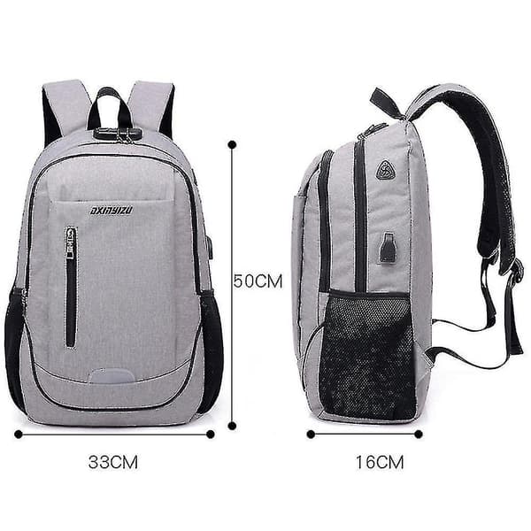 Student School Bag Usb Charging Travel Bag Computer Backpack Dark gray