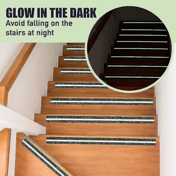 Non Slip Glow In The Dark Tape Stair Tread Anti Slip Adhesive Grip Tape(2in X 17ft X 2roll)