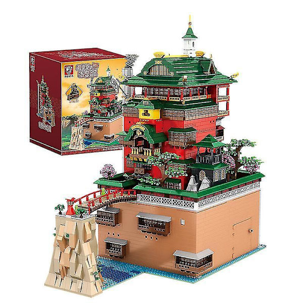 Nye 5883 stk. Hero Tower Model Klodser Iron Tower Man Base Byggeklods Hot Spring House Med LED Lys Børnelegetøj Fødselsdagsgave med Æske