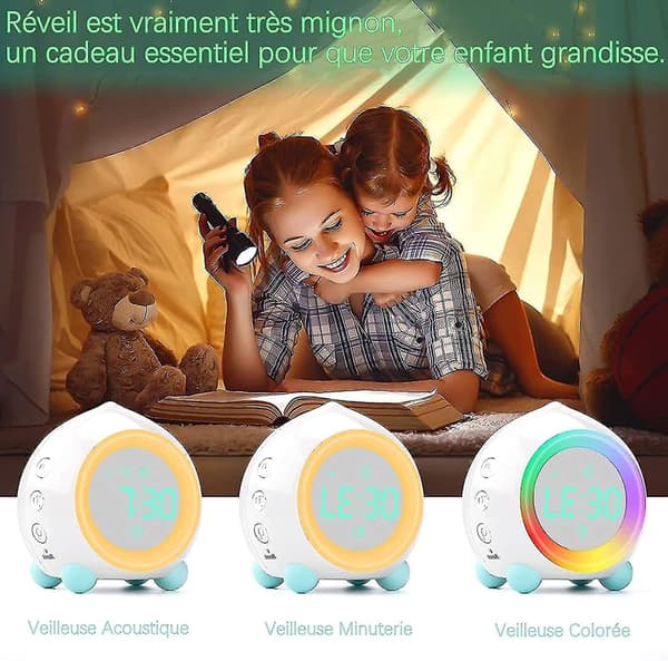 Digital children's alarm clock light alarm clock for children silent creative desk clock snooze