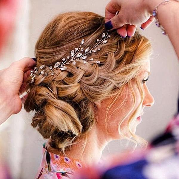 Bride Wedding Crystal Hair Vine Silver Rhinestone Hair Piece Bridal Hair Accessories For Women And Girls Hv113 (silver)