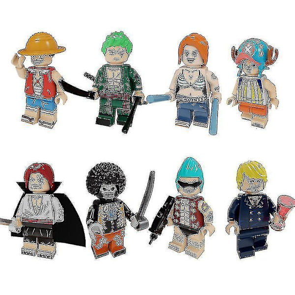 8 stk. One Piece Luffy Sauron Sanji Samlede Byggeklods Minifigur Legetøj