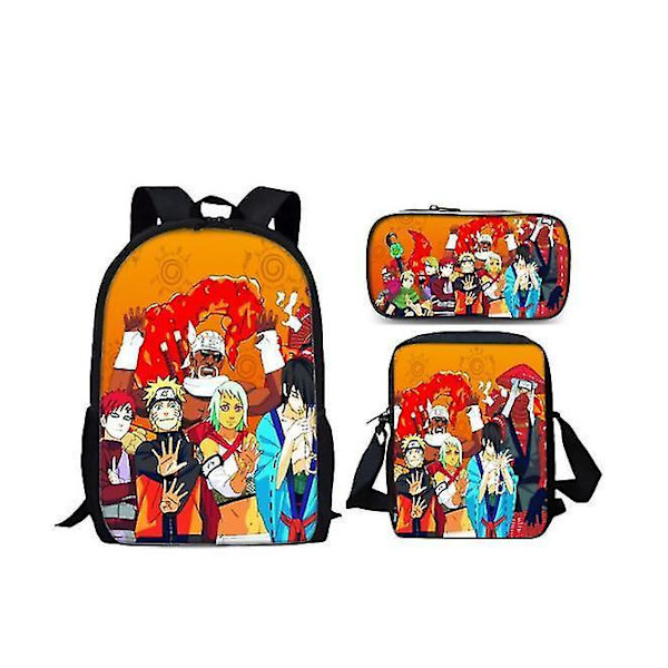 Naruto Primary And Secondary School Theme School Bag 3-piece Set Computer Bag Messenger Bag Pencil Case