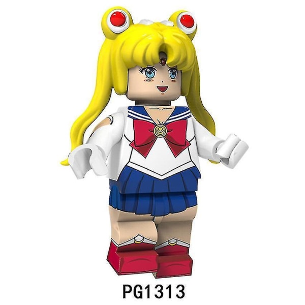 8pcs Sailor Moon Moon Hare Mizuno Ami Assembled Building Block Minifigure Toy