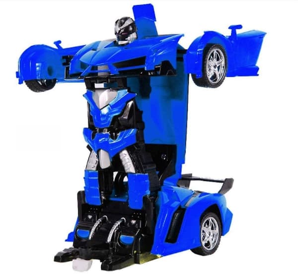 Fjernstyret Bil, 2 I 1 Transformer Robotbil, One Touch Transformerende Fjernstyret Transformers Bil & Robot Transformabel, Billegetøj Uddannelse