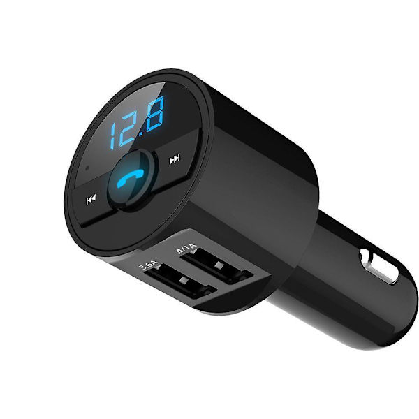 Bluetooth Mp3 Bil Fm Transmitter Med Dobbelt Usb Håndfri Oplader