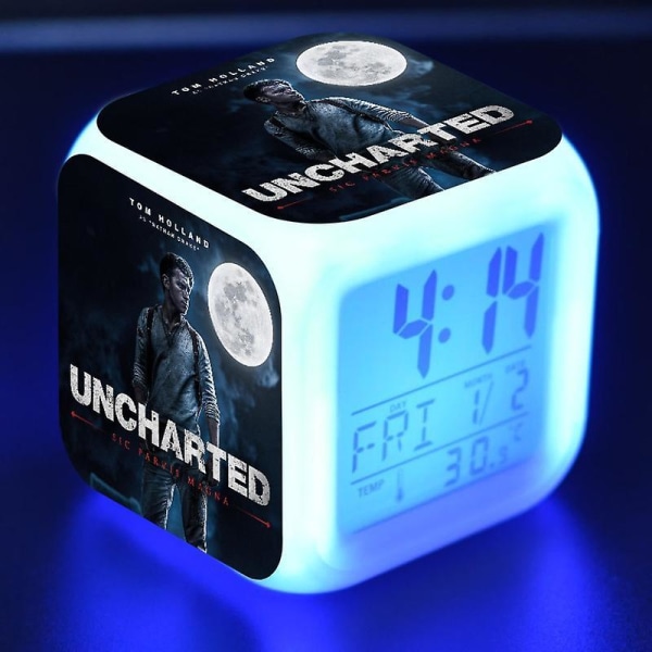 Uncharted Video Periphery Tom Holland Colorful Led Small Alarm Clock-style 1
