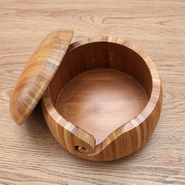 Wooden Yarn Bowl Knitting Needlework Storage Bowl Crochet Organizer Wool Sekin Holder Crochet Swirl Knitting Accessory