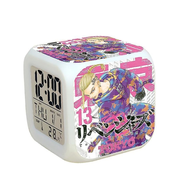 Tokyo Revengers Peripheral Alarm Clock Colorful Mood Led Illuminated Small Alarm Clock Lazy Alarm Clock Style 9