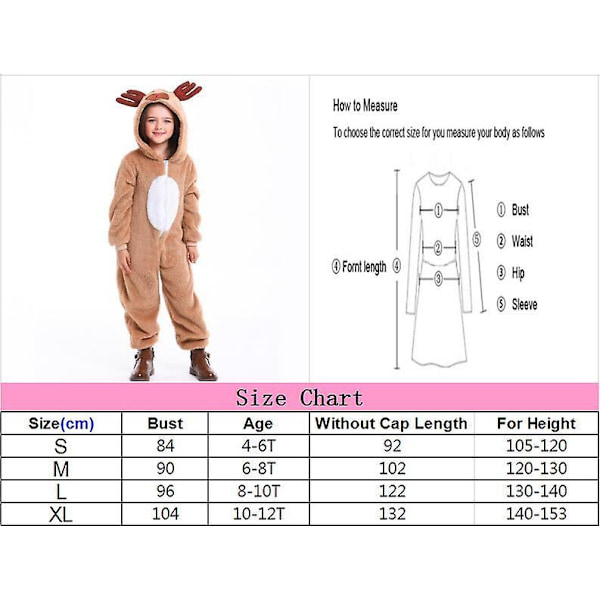 Facecloth Children's One-piece Christmas Moose Costume Christmas Party Role-playing Costumes S-xl L